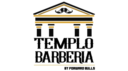 Logo templo barbería fondo blanco